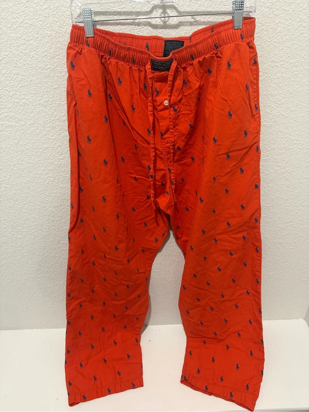 Polo by Ralph Lauren Men’s Orange Logo-Embroidered Lounge Pants